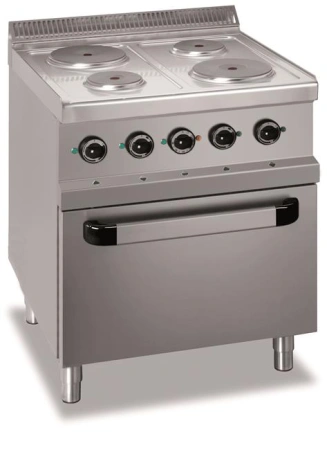 Kuchnia elektryczna z piekarnikiem elektrycznym GN 2/1 linia 700 4-płytowa