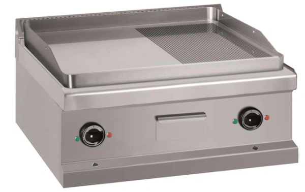 Płyta grillowa stołowa - elektryczna, 1/2 gładka +1/2 ryflowana, linia 700