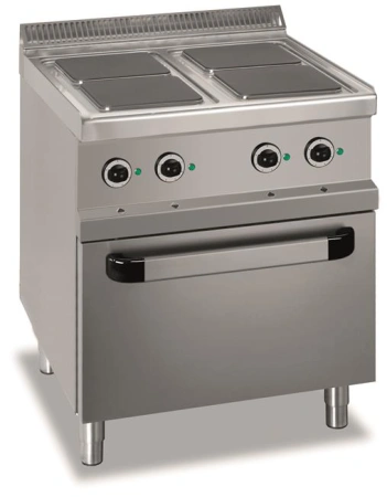 Kuchnia elektryczna z piekarnikiem elektrycznym GN 2/1 linia 700 4-płytowa