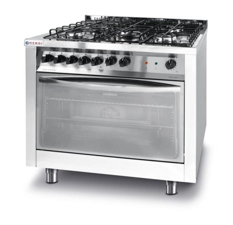 Kuchnia gazowa 5-palnikowa Profi Line z konwekcyjnym piekarnikiem elektrycznym i z grillem