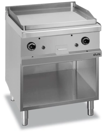 Płyta grillowa na podstawie z trzech stron zamknietej - gazowa, gładka, chromowana , linia 700 Hendi MG7GFTA777LC