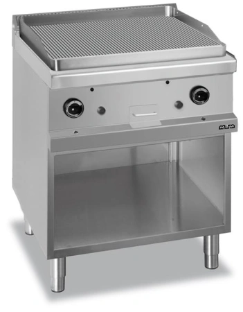 Płyta grillowa na podstawie z trzech stron zamknietej - gazowa, ryflowana , linia 700 Hendi MG7GFTA777R