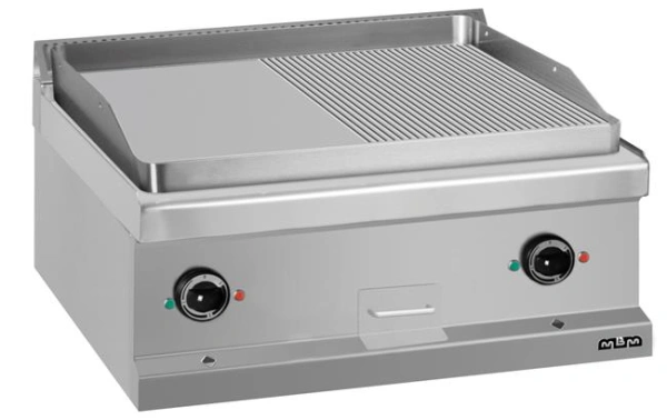 Płyta grillowa stołowa, elektryczna, 1/2 gładka, 1/2 ryflowana, chromowana linia 700 Hendi MG7EFT777LRC