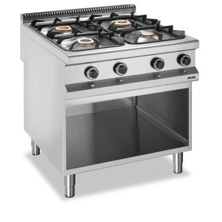 Kuchnia gazowa na podstawie z trzech stron zamkniętej linia 900 4-palnikowa Hendi G4S8
