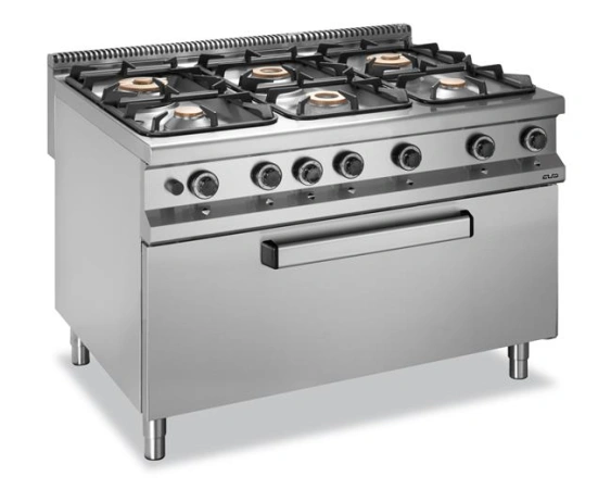 Kuchnia gazowa z piekarnikiem gazowym MAXI oraz grillem elektrycznym linia 900 6-palnikowa Hendi G6SFMG8