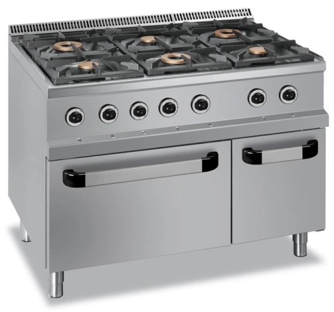 KUCHNIA GAZOWA 6-PALNIKOWA Z PIEKARNIKIEM ELEKTRYCZNYM – GN 2/1 Hendi G6SFEA77