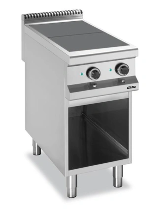 Kuchnia elektryczna na podstawie z trzech stron zamkniętej 2-płytowa, z wpuszczanymi płytami grzejnymi, linia 900 Hendi E2AP8