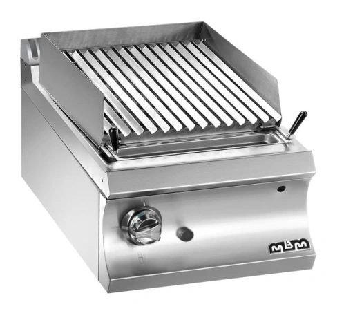 GRILL Z LAWĄ WULKANICZNĄ STOŁOWY I NA PODSTAWIE Z TRZECH STRON ZAMKNIĘTEJ – GAZOWY 800x730x(H)250 Hendi GPL777