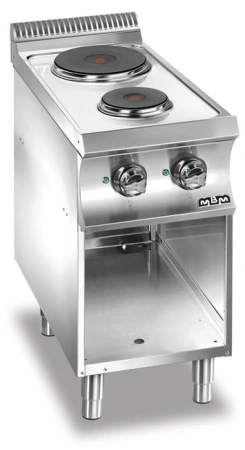 KUCHNIE ELEKTRYCZNE, 2-PŁYTOWE NA PODSTAWIE Z TRZECH STRON ZAMKNIĘTEJ Hendi E2A77