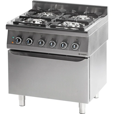 Kuchnia gazowa 4 palnikowa z piekarnikiem elektrycznym 20.5kW (zestaw) - G30 (propan-butan)