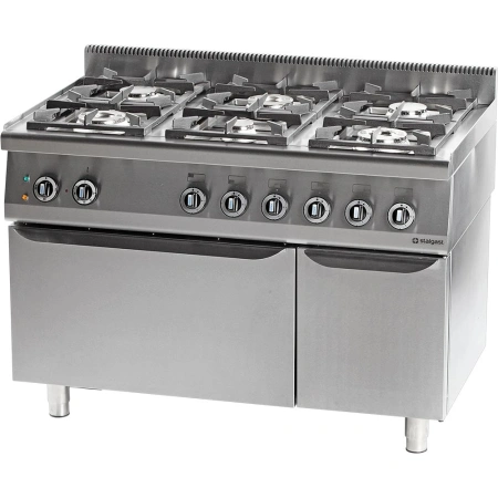 Kuchnia gazowa 6 palnikowa z piekarnikiem elektrycznym 32.5kW (zestaw) - G30 (propan-butan)