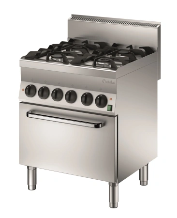 Kuchnia gazowa z piekarnikiem elektrycznym Bartscher