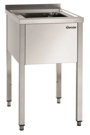 Stół ze zlewem jednokomorowym ze stali nierdzewnej 500x700mm | Bartscher