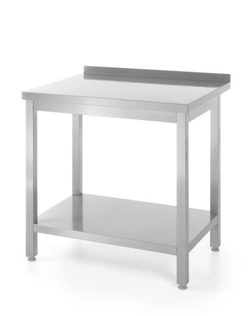 Stół roboczy przyścienny z półką - skręcany 600x600x(H)850 | Hendi 811306