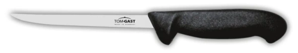 Nóż do filetowania - giętki 15 cm czarny - TOM-GAST