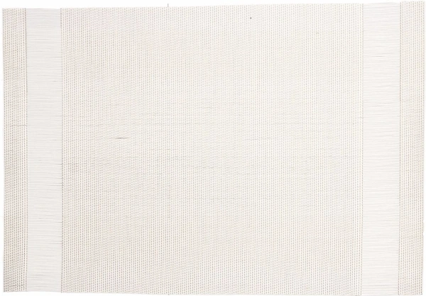 Placemat 45x30 cm pvc/pet white with 2 side-stripe