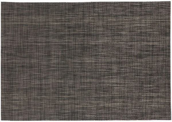 Placemat 45x30 cm pvc/pet black with 2 side-stripe