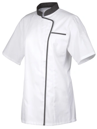 Kitel biały, szara lamówka, krótki rękaw rozmiar XXXL EXPRESSION - ROBUR