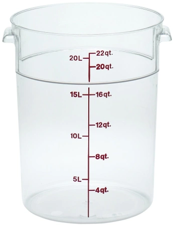 Pojemnik na żywność z przeźroczystego polipropylenu - okrągły 20,8 l - CAMBRO