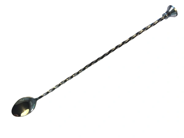 Łyżka barmańska z muddlerem dł. 30 cm stalowa - BAREQ
