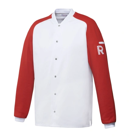 Bluza biało-czerwona, długi rękaw rozmiar XL VINTAGE - ROBUR