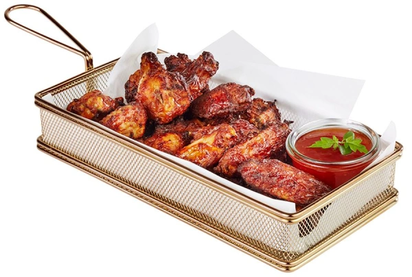 Koszyk stalowy PVD, złoty - 26 x 13,5 cm