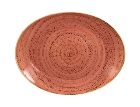 Talerz owalny 36x27 cm czerwony TWIRL ? RAK PORCELAIN