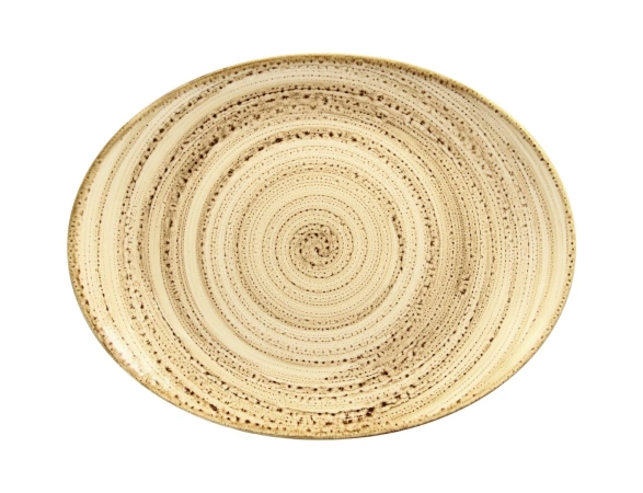 Talerz owalny 36x27 cm beżowy TWIRL ? RAK PORCELAIN