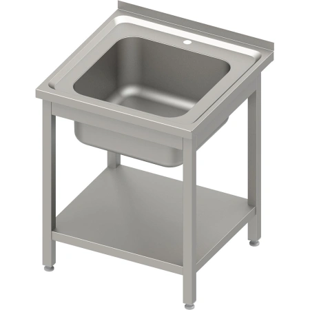Stół ze zlewem 1-kom.z półką 700x700x850 mm skręcany, blat tłoczony