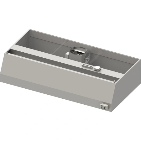 Okap przyścienny trapezowy ECONOMIC z łap. B,went. E1 i ośw. 2800x900x450 mm (1 segment)