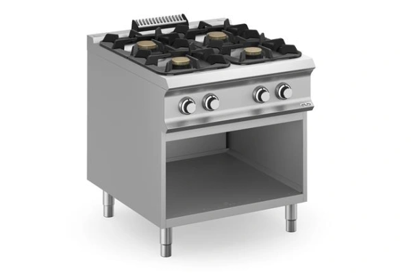 Kuchnia gazowa z nowymi palnikami FLEX BURNERS o mocy 7 kW i 11 kW, na podstawie z trzech stron zamkniętej - kod FB98AXL | Hendi FB98AXL