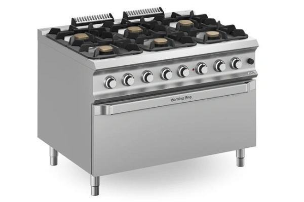 Kuchnia gazowa z nowymi palnikami FLEX BURNERS o mocy 7 kW i 11 kW, z piekarnikiem gazowym statycznym z grillem elektrycznym MAXI | Hendi FB912FGMGXXL