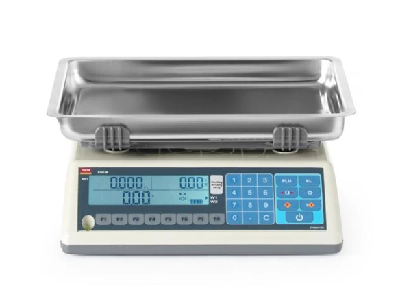 Waga kalkulacyjna LCD z legalizacją, seria EGE, głęboka szalka, 30 kg | Hendi TEM030C-PZR