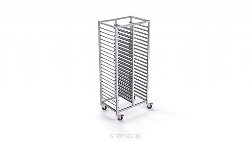 Wózek nierdzewny na tace i blachy - wysokość 160-180 cm