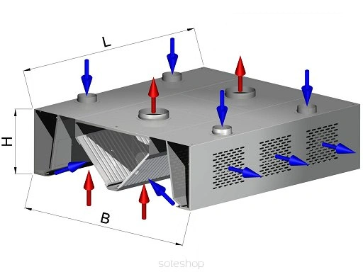 Okap nawiewno-wyciągowy kompensacyjno-indukcyjny OKki-009