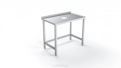 Stół nierdzewny z otworem na odpadki 80 - 180 cm