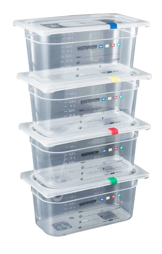 Pojemnik GN 1/1 z polipropylenu z systemem HACCP wys.15 cm