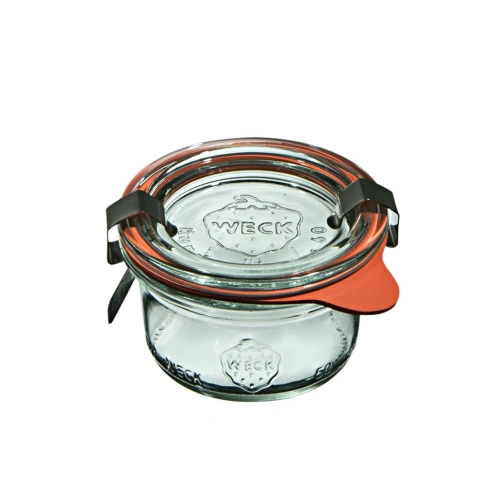 Słoik MINI-STURZ 50 ml z pokrywą, uszczelką i 2 zapinkami - op. 12 szt - WECK Słoik MINI-STURZ 50 ml z pokrywą, uszczelką i 2 zapinkami - op. 12 szt - WECK