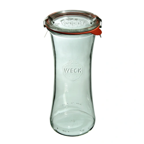 Słoik DELIKA 700 ml z pokrywą, uszczelką i 2 zapinkami - op. 6 szt - WECK