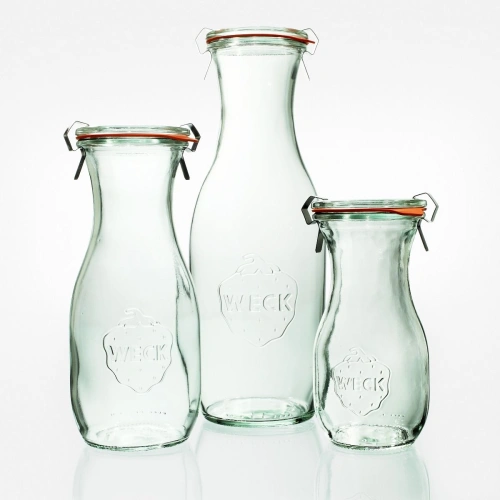 Butelka SAFTFLASCHE 1062 ml z pokrywą, uszczelką i 2 zapinkami - op. 6 szt - WECK