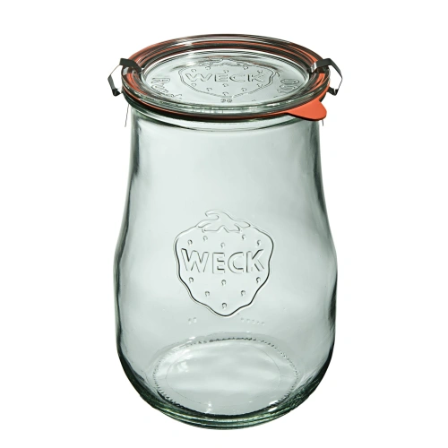 Słoik TULPE 1750 ml z pokrywą, uszczelką i 2 zapinkami - op. 4 szt - WECK