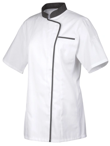 Kitel biały, szara lamówka, krótki rękaw rozmiar XS EXPRESSION - ROBUR