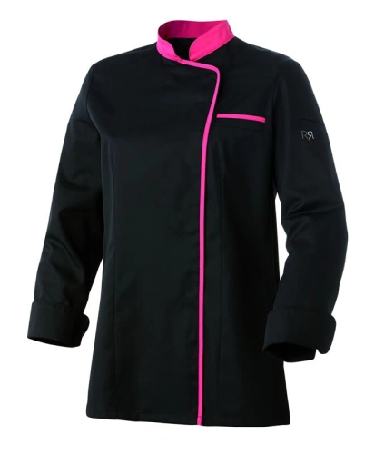 Kitel czarny, fuksja lamówka, długi rękaw rozmiar L EXPRESSION - ROBUR Kitel czarny, fuksja lamówka, długi rękaw rozmiar L EXPRESSION - ROBUR