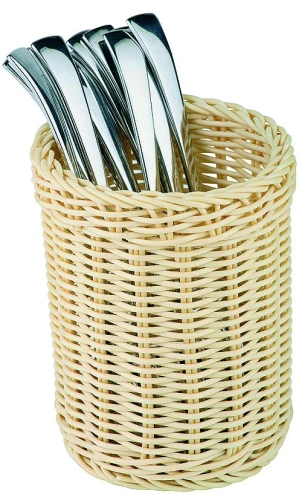 Koszyk na sztućce okrągły jasny beż - VERLO