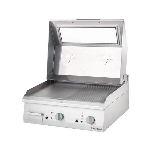 Płyta grillowa nastawna gładka 800 z pokrywą