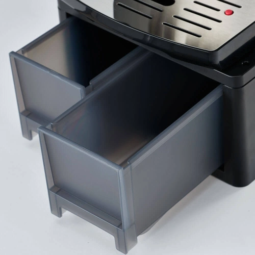 Ekspres automatyczny do kawy z wysuwanymi szufladami, stal nierdzewna