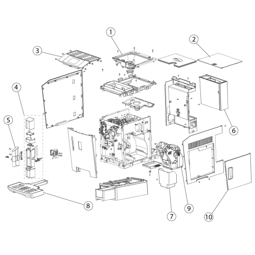 Ekspres automatyczny do kawy z wysuwanymi szufladami, stal nierdzewna