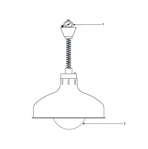 Wisząca lampa grzewcza do potraw