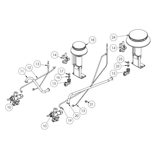 Kuchnia gazowa, 2-palnikowa, nastawna, 10.5 kW, G30