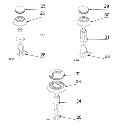 Kuchnia gazowa, 2-palnikowa, nastawna, 10.5 kW, G30